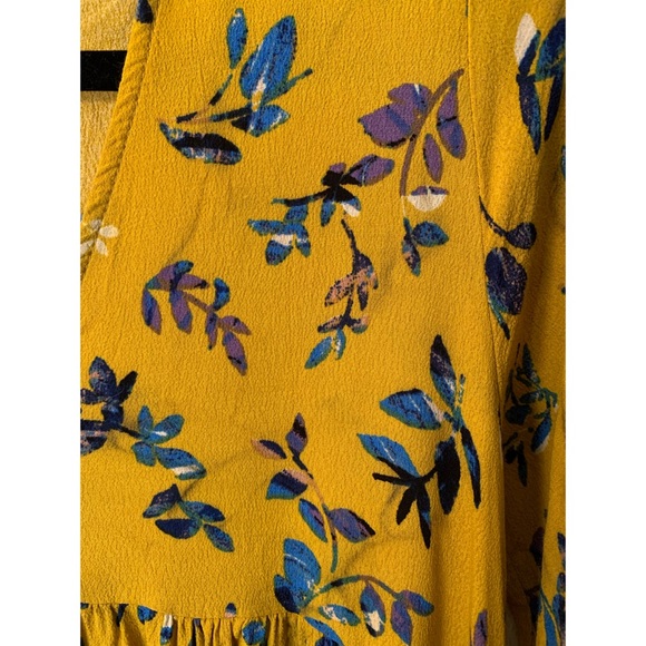 Blue and Yellow Flower Dress W/ POCKETS - Picture 3 of 3